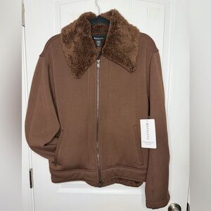 NWT Athleta Westbound Sherpa Chocolate Brown Jacket, size M